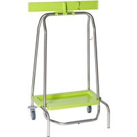 Support pour sacs poubelle avec 2 pieds et 2 roulettes QUATRO; 59x100x49 cm (lxHxP); vert