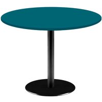 Table Rome XL ronde - décor uni RestooTab; 75x120 cm (HxØ); Plateau bleu, Structure noir; rond(e)