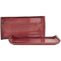 2x CreaTable Collezione Natura - Piatto da barbecue da 2 pezzi; 33x16.5x3.5 cm (LxLxH); rosso scuro; rettangolare; 2 pz. / Pacco