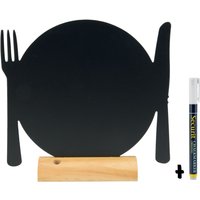 Lavagna da Tavolo a forma di Piatto Securit; 25x24 cm (LxH); nero