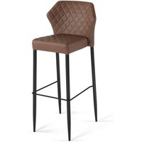 Sgabello da bar Louis, imbottito in similpelle, ignifugo Feros; 46.5x48x105 cm (LxPxH); cognac; 2 pz. / Pacco