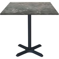 Table Dina carrée - décor pierre RestooTab; 70x70x74 cm (LxlxH); Plateau gris bleuté, Structure noir; carré(e)