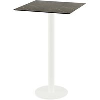 Mange-debout Urban 70x70 cm, piètement blanc Feros; 70x70x109.2 cm (LxlxH); brun; carré(e)