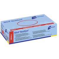 Lusini Meditrade Meditrade Nitril Handschuhe NextGen EN 455 puderfrei blau 100 Stk Kleidergröße S blau 100 Stück Packung