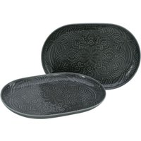 Set plats 2 pièces Orient Mandala CreaTable; 28x19.5x2.5 cm (LxlxH); gris taupe; ovale; 2 pièce(s) / Lot