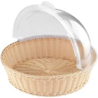 Cestino per pane con coperchio rotante, rotondo Stalgast; 39.5x10.5 cm (ØxH); trasparente