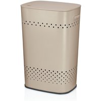 Cestino portabiancheria Malaga in metallo kela; 39.5x29.5x57.5 cm (LxLxH); beige