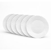 Piatto dessert Ebro 20 cm Bormioli Rocco; 20x20x20x2 cm (LxLxØxH); bianco; rotonda; 6 pz. / Pacco
