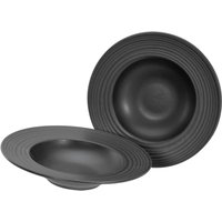 Lava Stone nero - Set di 2 piatti gourmet per la pasta CreaTable; 460 ml, 27x5.5 cm (ØxH); nero; rotonda; 2 pz. / Pacco