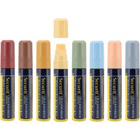 Lot de 8 feutres-craie à encre liquide - pointe large 7-15mm Securit; 2.7 cm (L), Epaisseur de trait 27 mm; multicolore