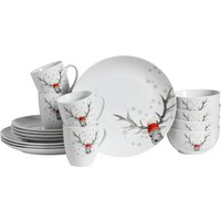 CreaTable Cervo (forma Luna) - servizio da 16 pezzi; bianco