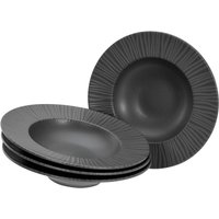 4x CreaTable Set assiettes à pâtes 2 pièces Vesuvio black; 46 cl, 27x5.5 cm (ØxH); noir; rond(e); 4 pièce(s) / Lot