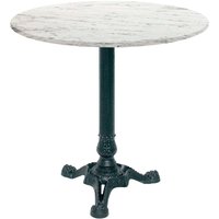 Table Bistrot ronde - décor pierre ou bois RestooTab; 70x70x75x70 cm (LxlxHxØ); blanc/gris taupe/marbré; Structure noir; rond(e)