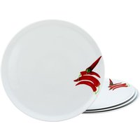 4x CreaTable Chili aux herbes - 4 assiettes à pizza 33 cm; 33x2 cm (ØxH); blanc; rond(e); 4 pièce(s) / Lot