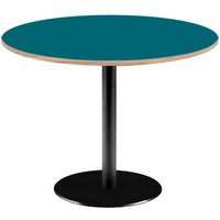 Table Rome XL ronde - décor uni RestooTab; 75x120 cm (HxØ); Plateau bleu, Structure noir; rond(e)