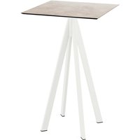 Tavolo alto Infinity bianco telaio + HPL quadrato Feros; 70x70x109.2 cm (LxLxH); sabbia; quadrata