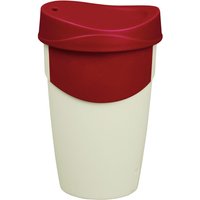 bicchiere to-go in plastica helios; 400 ml, 13.7 cm (H); bordeaux/crema; 0.4 l Segno di riempimento