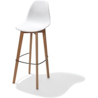 Chaise de bar Keeve sans accoudoirs Feros; 47x53x119 cm (lxPxH); Assise blanc, Structure brun; 4 pièce(s) / Lot