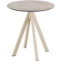 Tavolo da esterno Infinity con telaio sabbia + piano rotondo in HPL Feros; 73.2x70 cm (HxØ); sabbia; rotonda