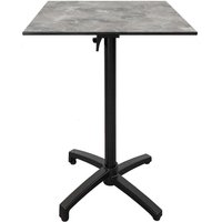 Mange-debout pliable pour terrasse Diabolo carré RestooTab; 60x60x111 cm (LxlxH); Plateau gris clair, Structure noir; carré(e)