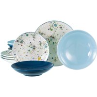 CreaTable Set assiettes 12 pièces Candy Drops ; multicolore