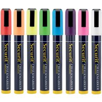 Set da 8 pennarelli a gesso liquido, punta a obliqua da 2-6 mm Securit; 2 cm (L), lunghezza carattere 20 mm; multicolore