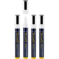 Lot de 4 feutres-craie à encre liquide - Blanc - pointe moyenne 2-6mm Securit; 2 cm (L), Epaisseur de trait 20 mm; blanc