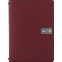Portamenu A4 Leather - Linea Royal - 100% pelle ecologica Securit; 24x33.5 cm (LxH); rosso