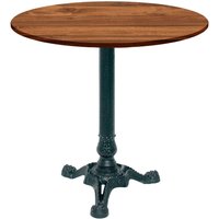 Table Bistrot ronde - décor pierre ou bois RestooTab; 70x70x75x70 cm (LxlxHxØ); chêne teinté wengé; Structure noir; rond(e)