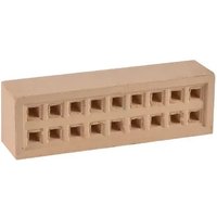 215mm x 65mm Square Hole Clay Air Brick Buff (9" x 3")