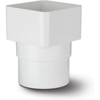 65mm Square Downpipe to Round Adaptor White