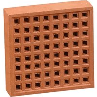 215mm x 215mm Square Hole Clay Air Brick Red (9" x 9")
