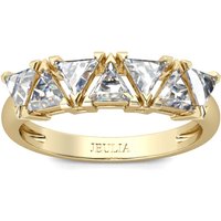 Jeulia Gold Tone Trillion Cut Sterling Silver Women's Band