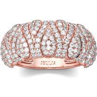 Jeulia Rose Gold Tone Round Cut Sterling Silver Women's Band