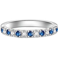 Jeulia Simple Women Wedding Band White and Blue Silver