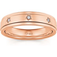 Jeulia "Charming Starlight" Rotatable Sterling Silver Women's Band
