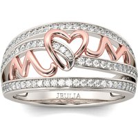 Jeulia Mom's Heartbeat Sterling Silver Band