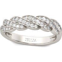Jeulia Twist Round Cut Sterling Silver Women's Band