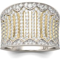Jeulia Two Tone Sterling Silver Women's Band