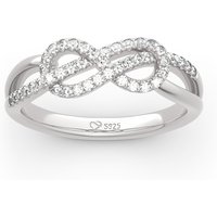 Jeulia Infinity Knot Design Sterling Silver Band