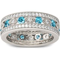 Jeulia Milgrain Round Cut Sterling Silver Women's Band