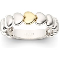 Jeulia Two Tone Heart Shape Sterling Silver Women's Band