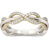 Jeulia Two Tone Interwoven Sterling Silver Women's Band
