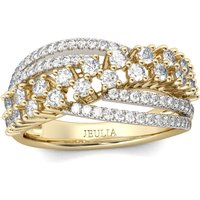 Jeulia Crossover Sterling Silver Women's Band