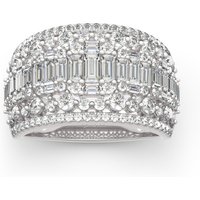 Jeulia Classic Emerald and Round Cut Sterling Silver Band