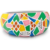 Jeulia "Pops of Color" Enamel Sterling Silver Women's Band
