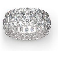 Jeulia Classic Oval and Round Cut Sterling Silver Eternity Ring