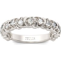 Jeulia Heart Motif Round Cut Sterling Silver Women's Band