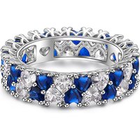 Jeulia Double Circle Heart Eternity Ring with Birthstone