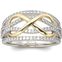 Jeulia Two Tone Infinity Sterling Silver Women's Band